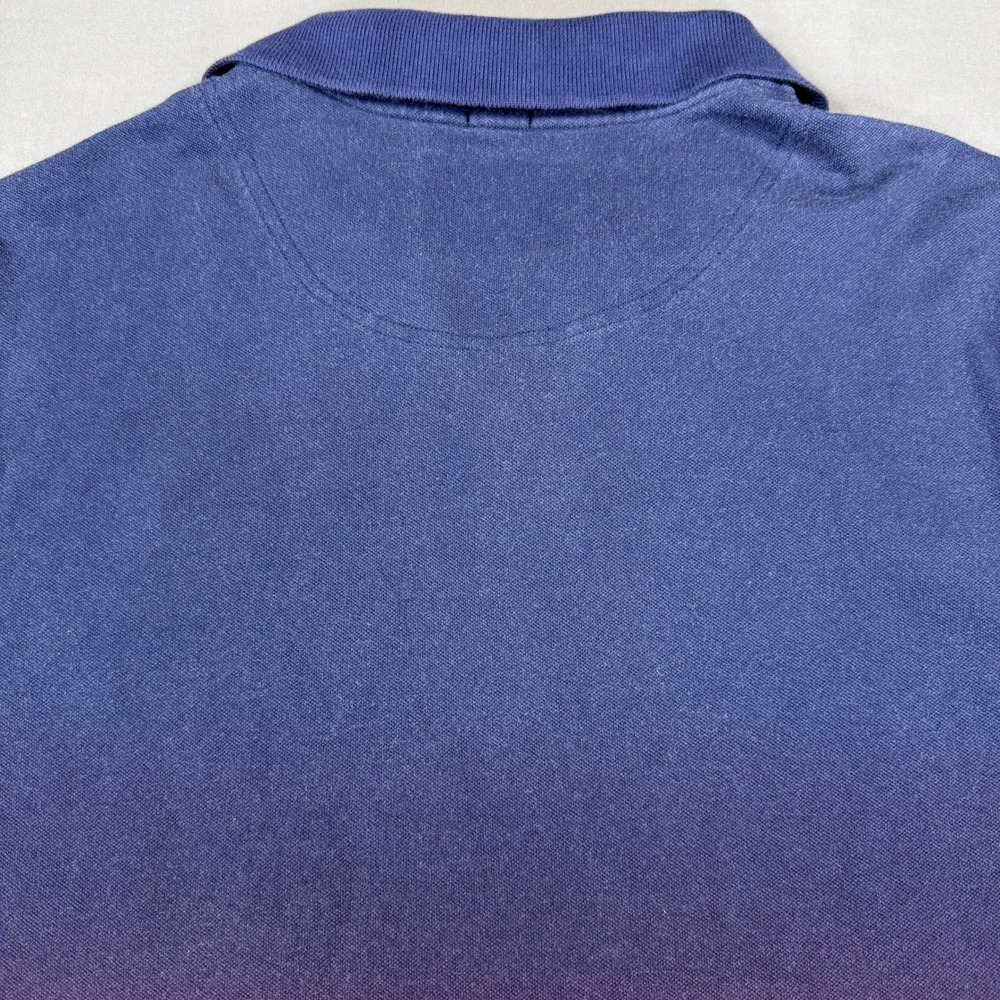 Hollister Epic Flex Polo Shirt Mens XL Blue Pink Ombre Stretch Short Sleeve - Picture 9 of 9